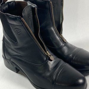 ARIAT Scout Paddock Black Leather Zip Boots LIKE NEW 8.5EE